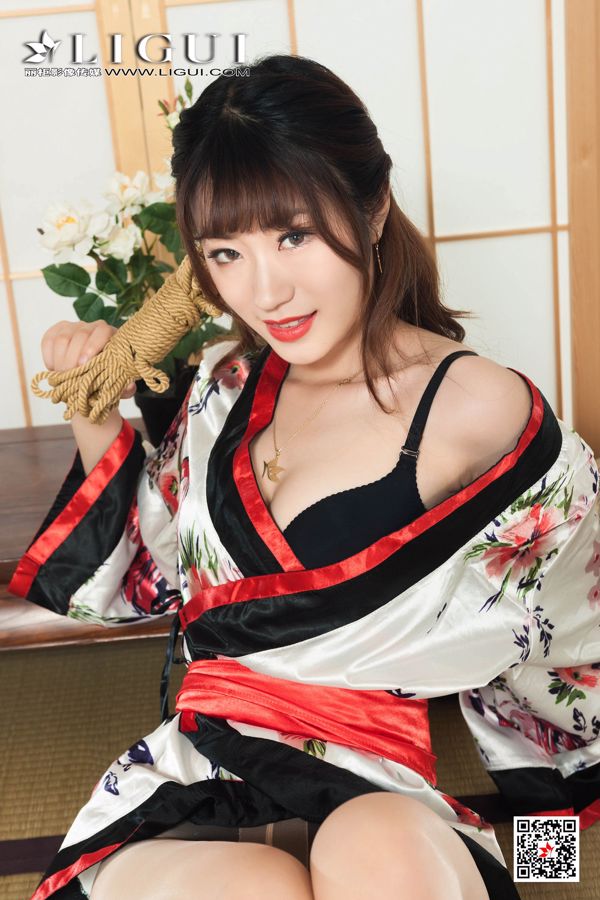 Model Anna "Kimono Rope Art" [Ligui Meishu Ligui] Beautiful legs and silk feet