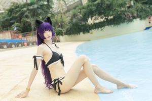 [Net Red COSER Photo] Pure girl cinq fantômes de plus - maillot de bain chat noir